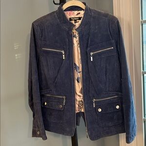 Blue suede jacket